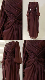 Burgundy Formal Evening Dresses A Line Long Formal Prom Gowns
