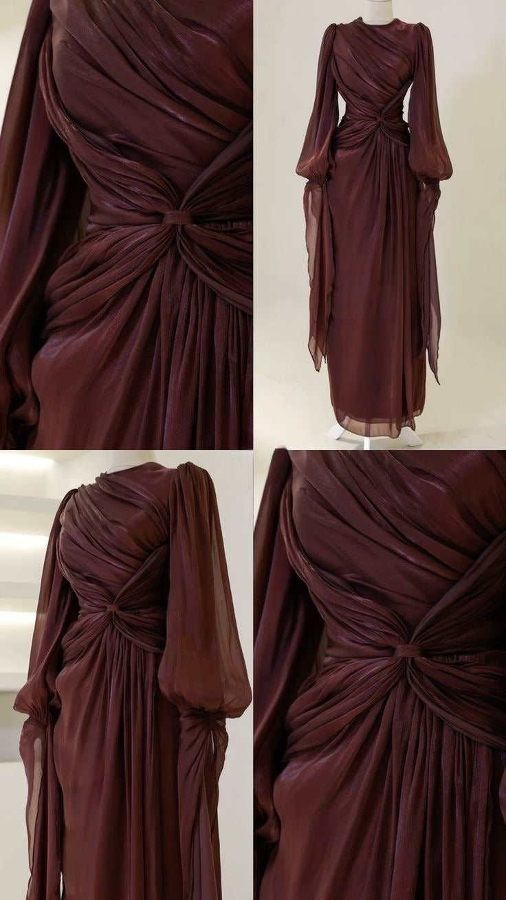 Burgundy Formal Evening Dresses A Line Long Formal Prom Gowns