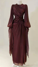 Burgundy Formal Evening Dresses A Line Long Formal Prom Gowns
