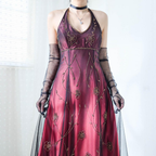Vintage Fuchsia Halter-Neck A-Line Beaded Chiffon Long Formal Prom Dresses Formal Evening Gown