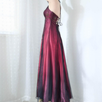 Vintage Fuchsia Halter-Neck A-Line Beaded Chiffon Long Formal Prom Dresses Formal Evening Gown