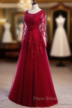 Burgundy Long Formal Prom Dresses, Burgundy Formal Bridesmaid Dresses