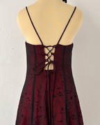 Vintage Burgundy A Line Spaghetti Straps Long Formal Prom Dresses Formal Evening Dresses