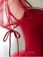 Burgundy Long Formal Prom Dresses, Burgundy Formal Graduation Dresses