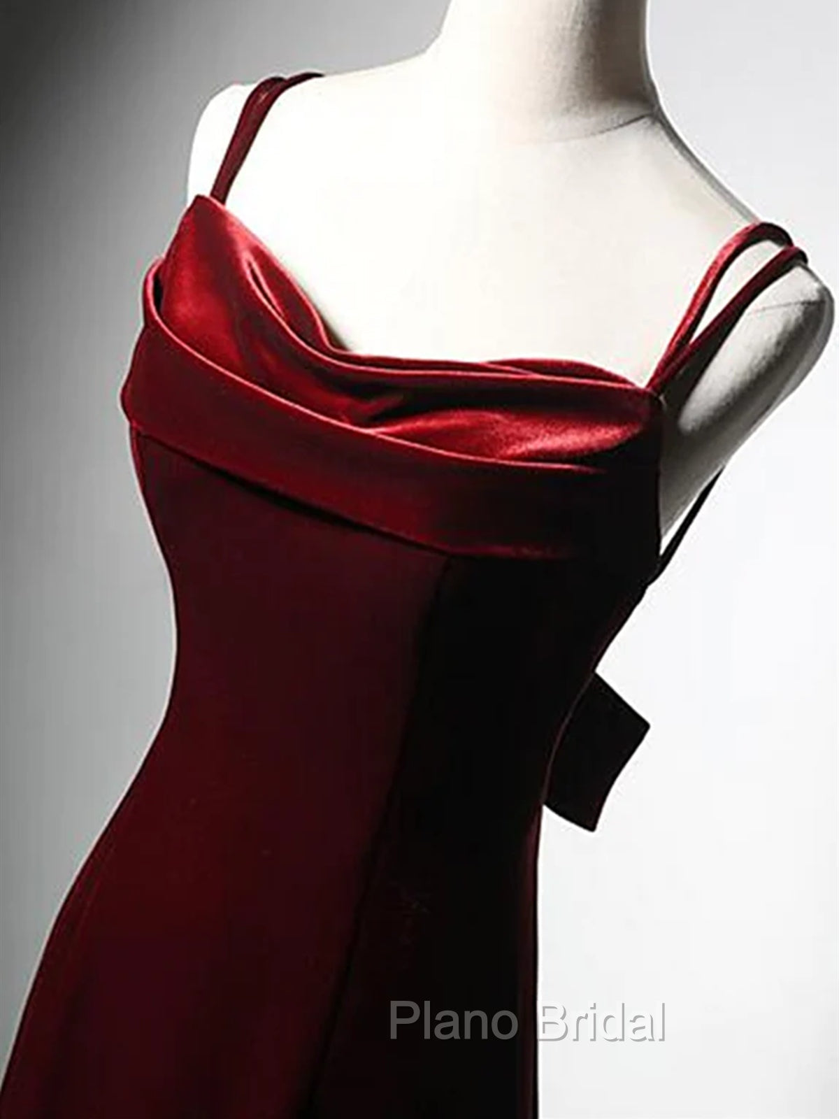 Burgundy Mermaid Long Formal Prom Dresses, Wine Red Long Mermaid Formal Evening Dresses Secondary image