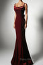 Burgundy Mermaid Long Formal Prom Dresses, Wine Red Long Mermaid Formal Evening Dresses
