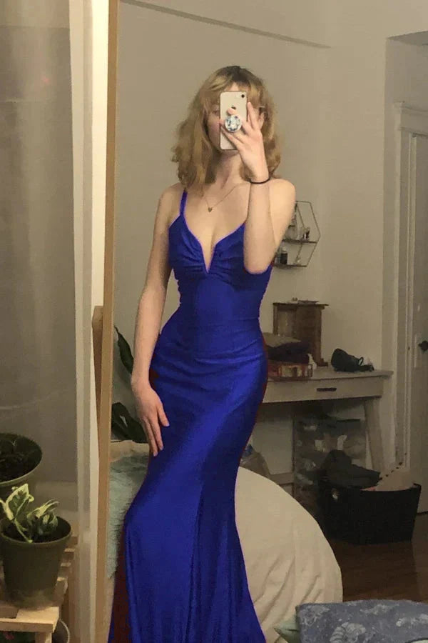 Burgundy Mermaid Long Formal Prom Formal Evening Dresses