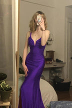 Burgundy Mermaid Long Formal Prom Formal Evening Dresses