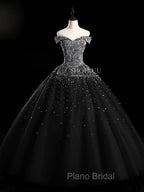 Burgundy Off Shoulder Tulle Sequin Long Formal Prom Dresses, Burgundy Sweet 16 Dresses