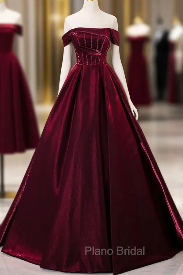 Burgundy Off the Shoulder Beading Quinceanera Dresses Main image