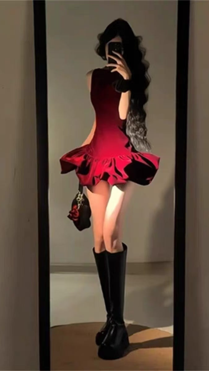 Burgundy Formal Prom Dresses Sleeveless Mini Party Dresses Short Graduation Dresses Cocktail Outfits