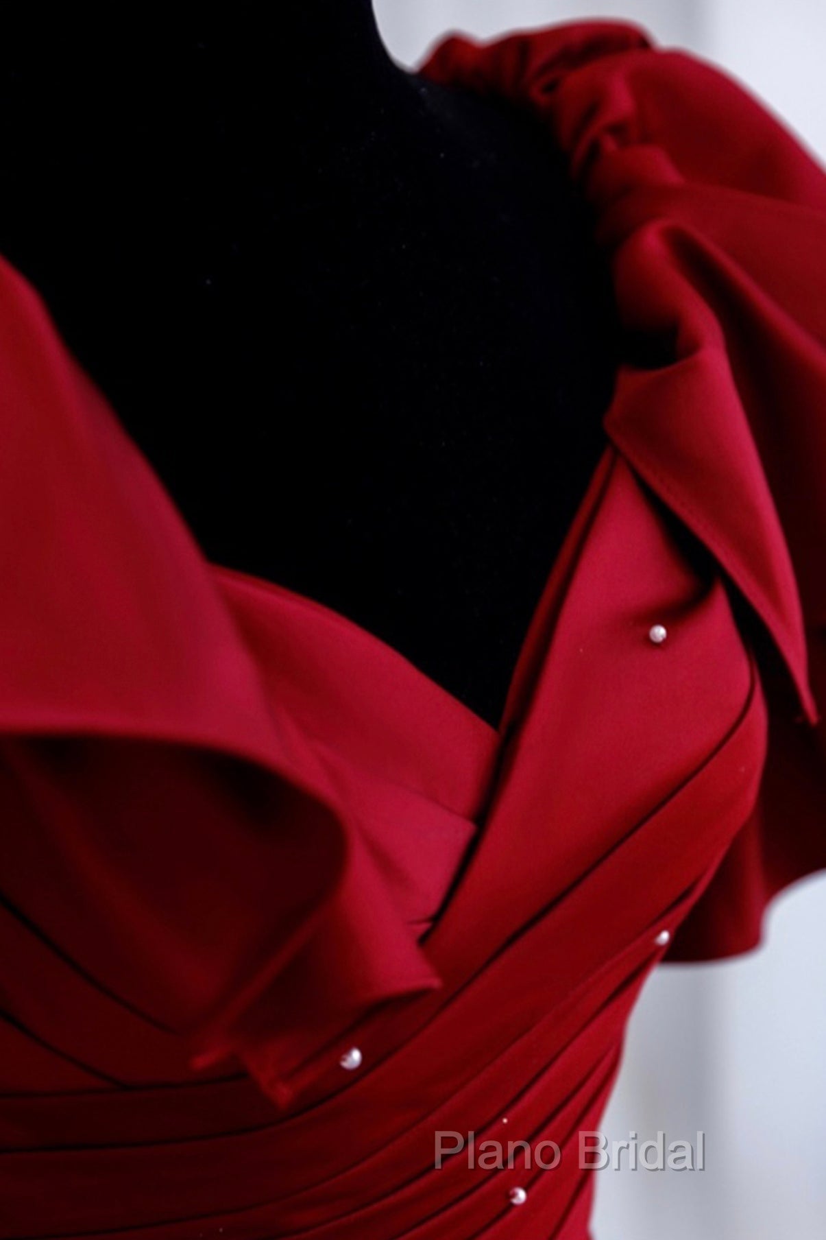 Burgundy Satin Long A Line Formal Prom Dresses Formal Dresses