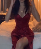 Burgundy Strapless Long Formal Prom Dresses Formal Evening Dresses With Slit