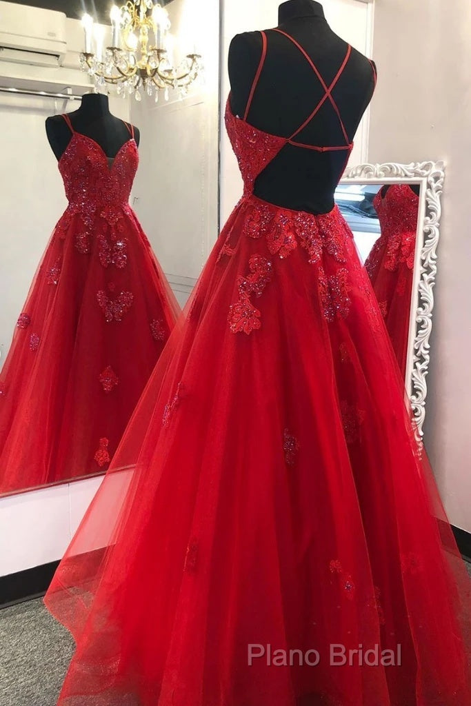 Burgundy Sweetheart Tulle Lace Long Backless Appliques Formal Prom Dresses Secondary image