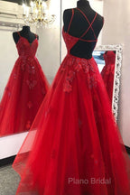 Burgundy Sweetheart Tulle Lace Long Backless Appliques Formal Prom Dresses