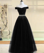 Burgundy Tulle Off Shoulder Long Formal Prom Dresses, Burgundy Formal Evening Dresses