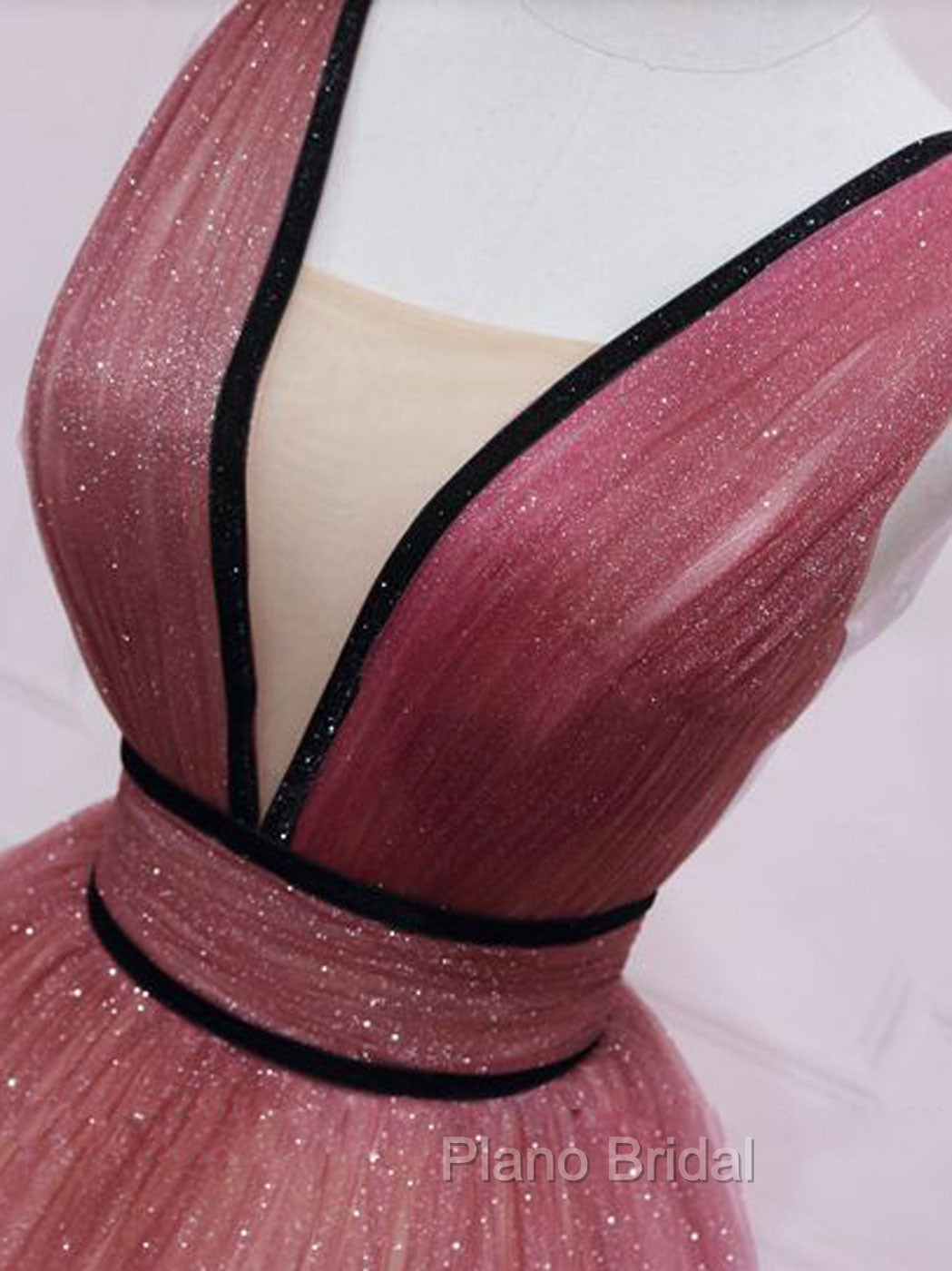 Burgundy V Neck Tulle Long Formal Prom Dresses Burgundy Long Evening Dresses