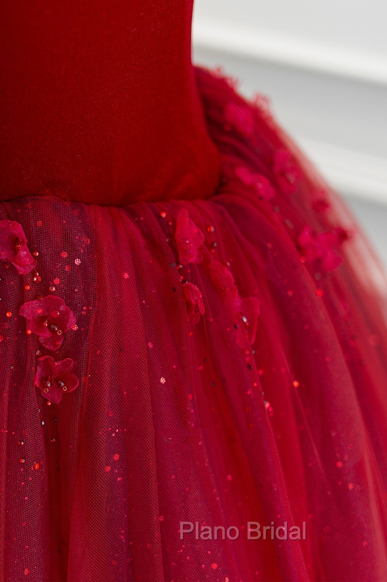 Burgundy Velvet Tulle Floor Length Formal Prom Dresses, Lovely Evening Party Dresses
