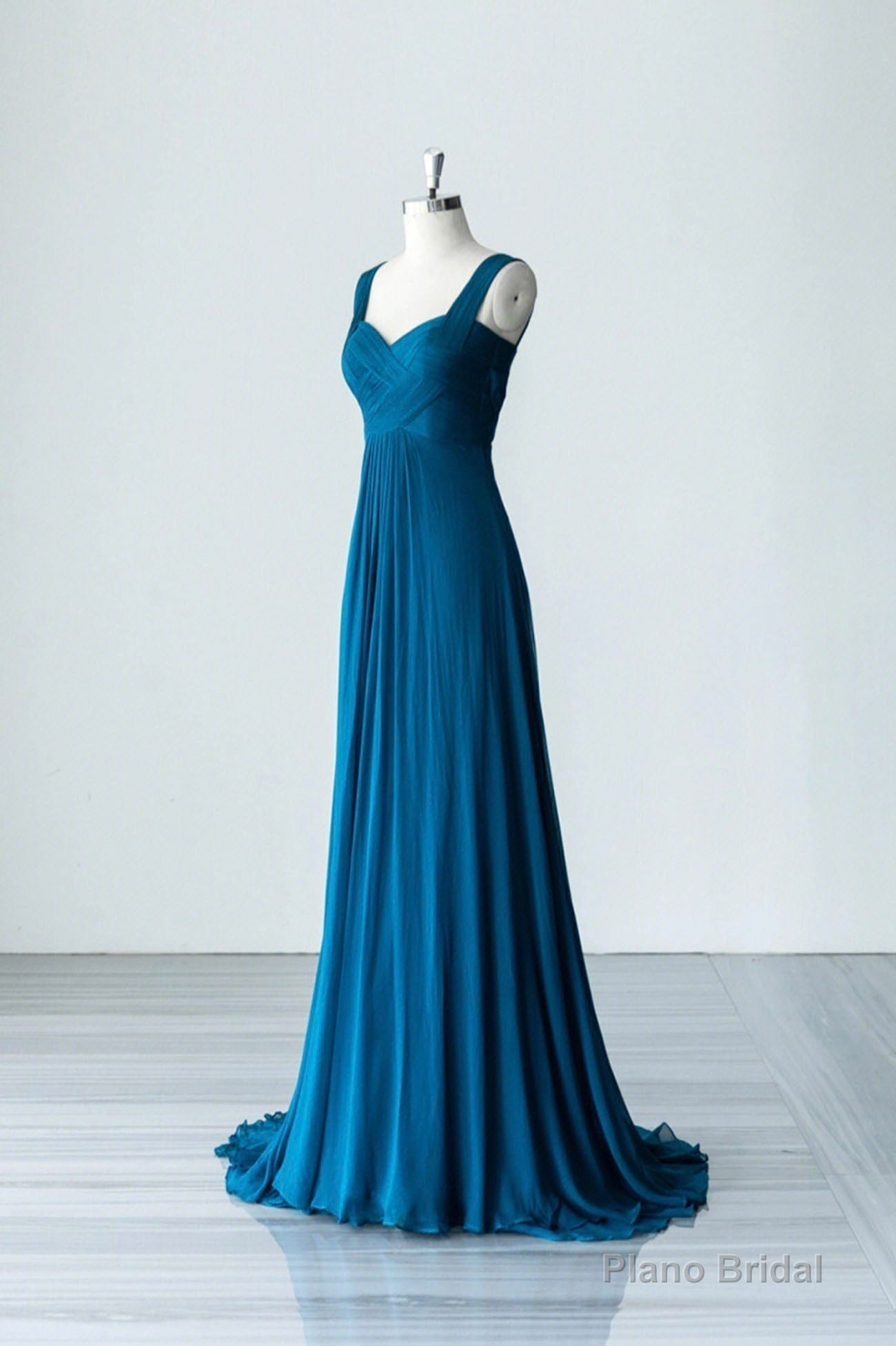 Blue Chiffon Long A-Line Prom Dress, A-Line Evening Dress Party Dress Secondary image