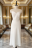 Casual White Spaghetti Straps Wedding Dresses