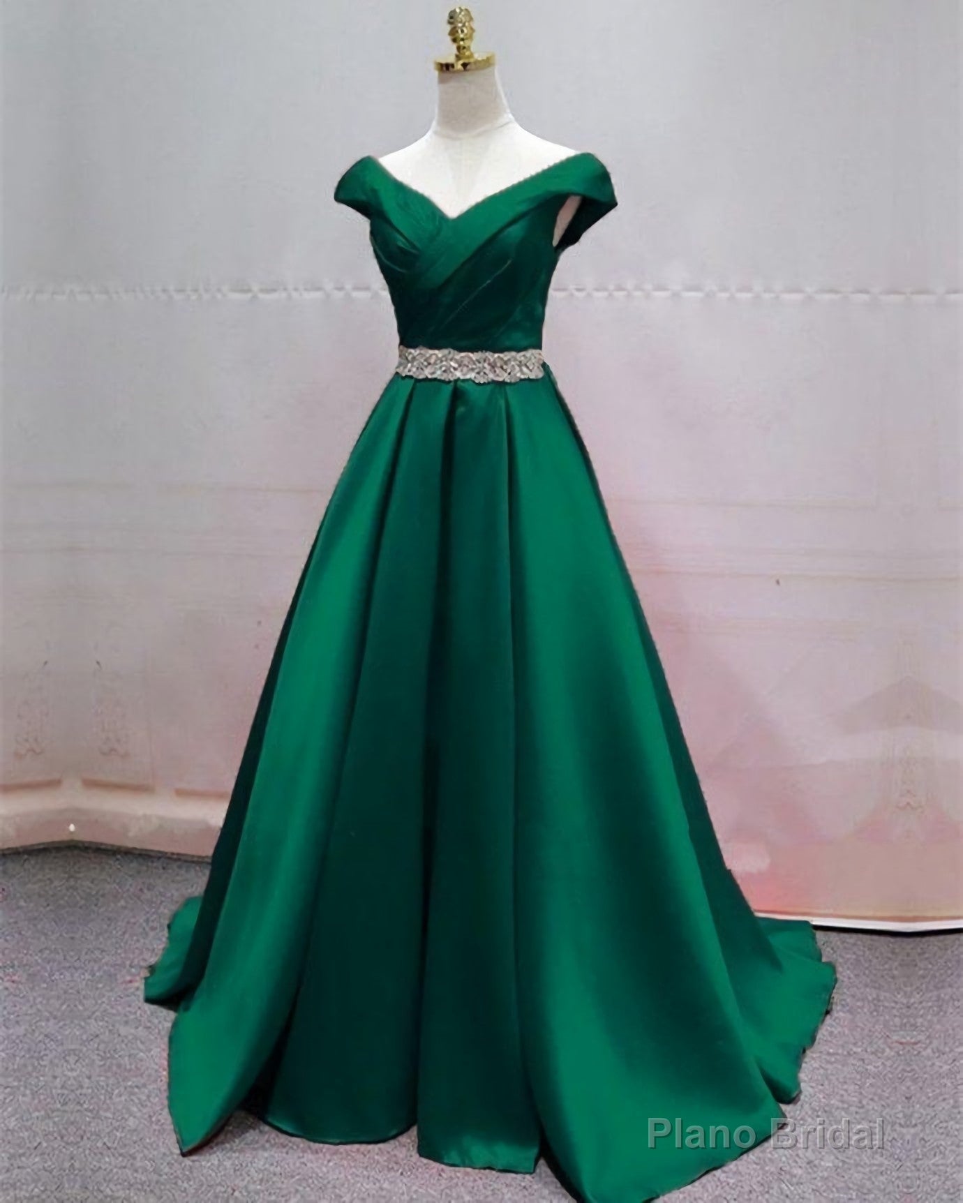 Ball Gown Green Long Prom Dress, Evening Dress Secondary image