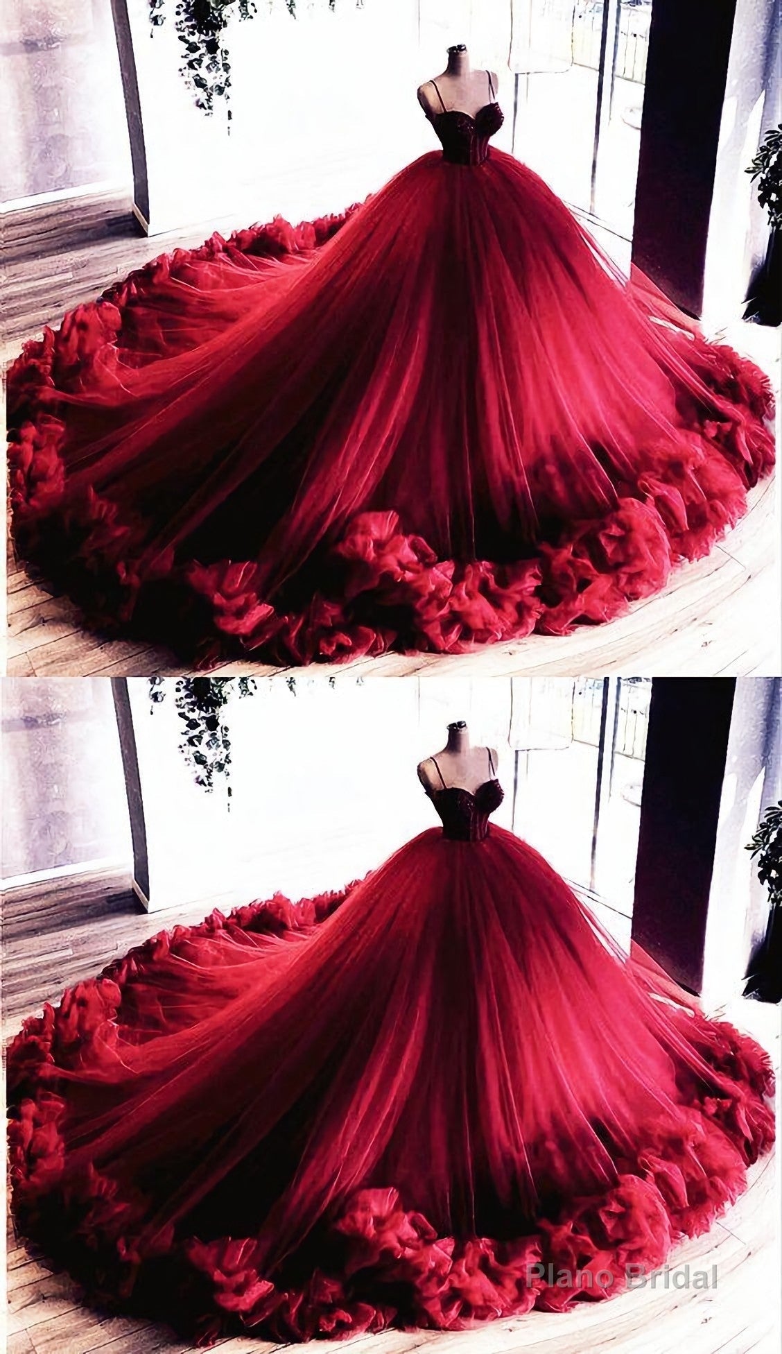 Ball Gown Ruffles Wedding Prom Dresses, Sweetheart Straps Main image