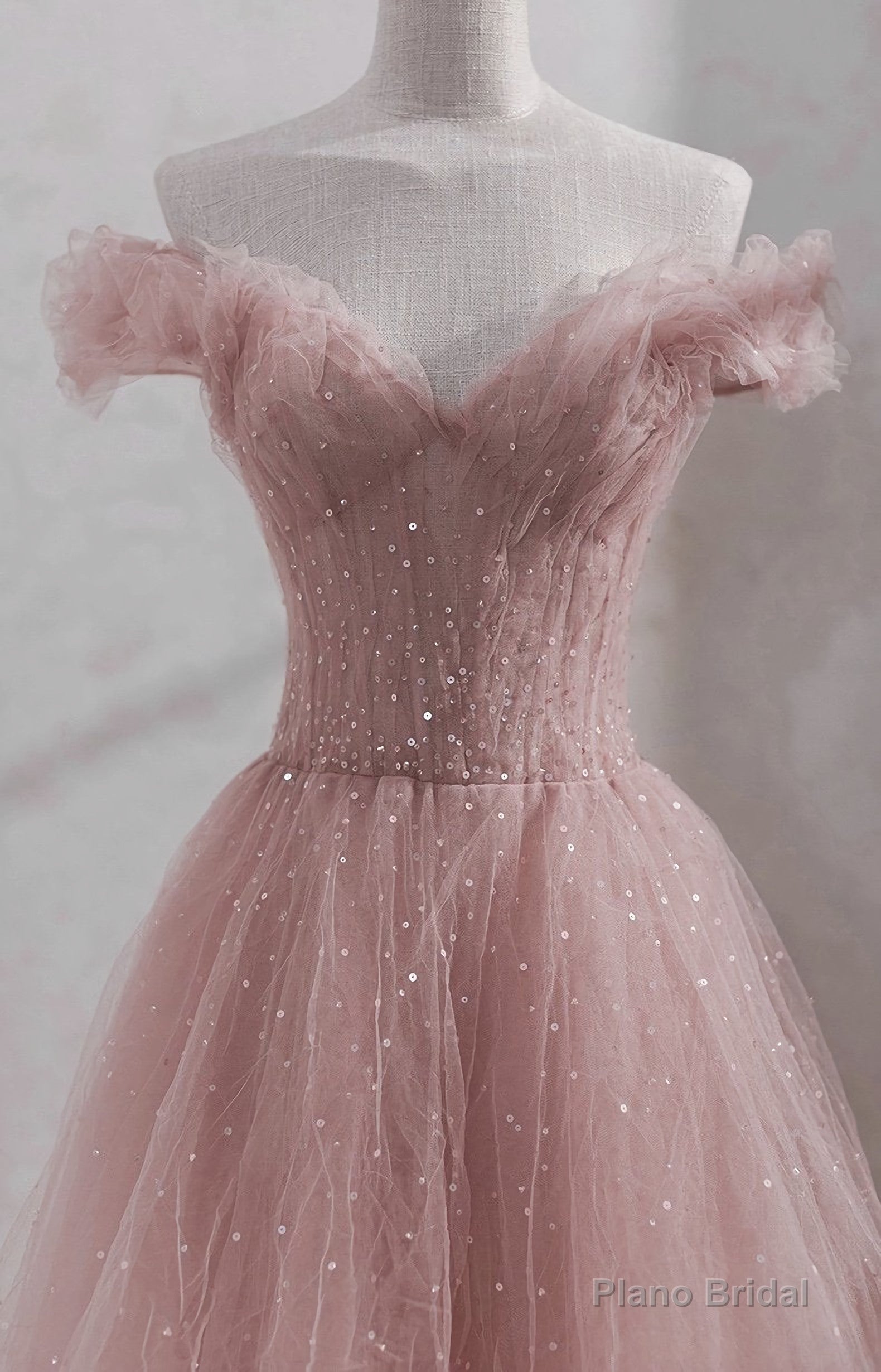 Shiny Party Dress, Fairy Midi Dress, Pink Prom Dress, Custom Made Secondary image