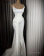 White Elegant Evening Dresses, Long Formal Celebrity Dresses, Evening Wear Prom Dresses