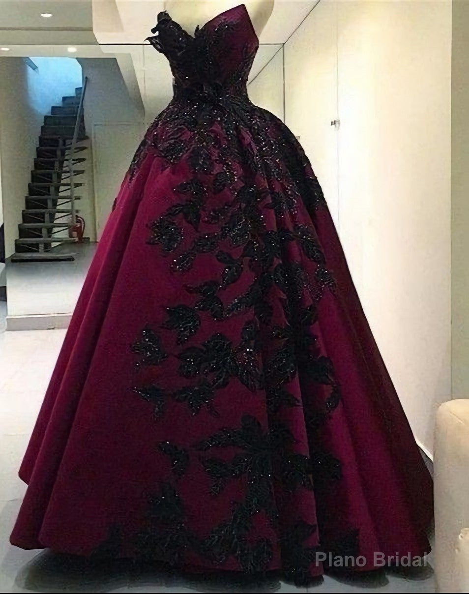 Elegant Evening Dresses, Lace Appliques Ball Gown Prom Dress, Evening Dress