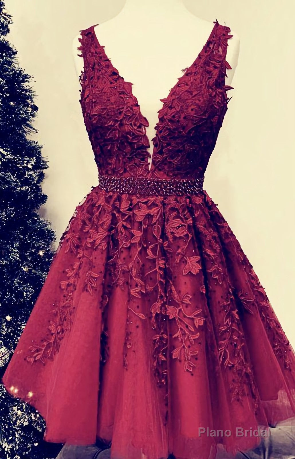 Tulle Homecoming Dresses, Burgundy Homecoming Dresses Main image
