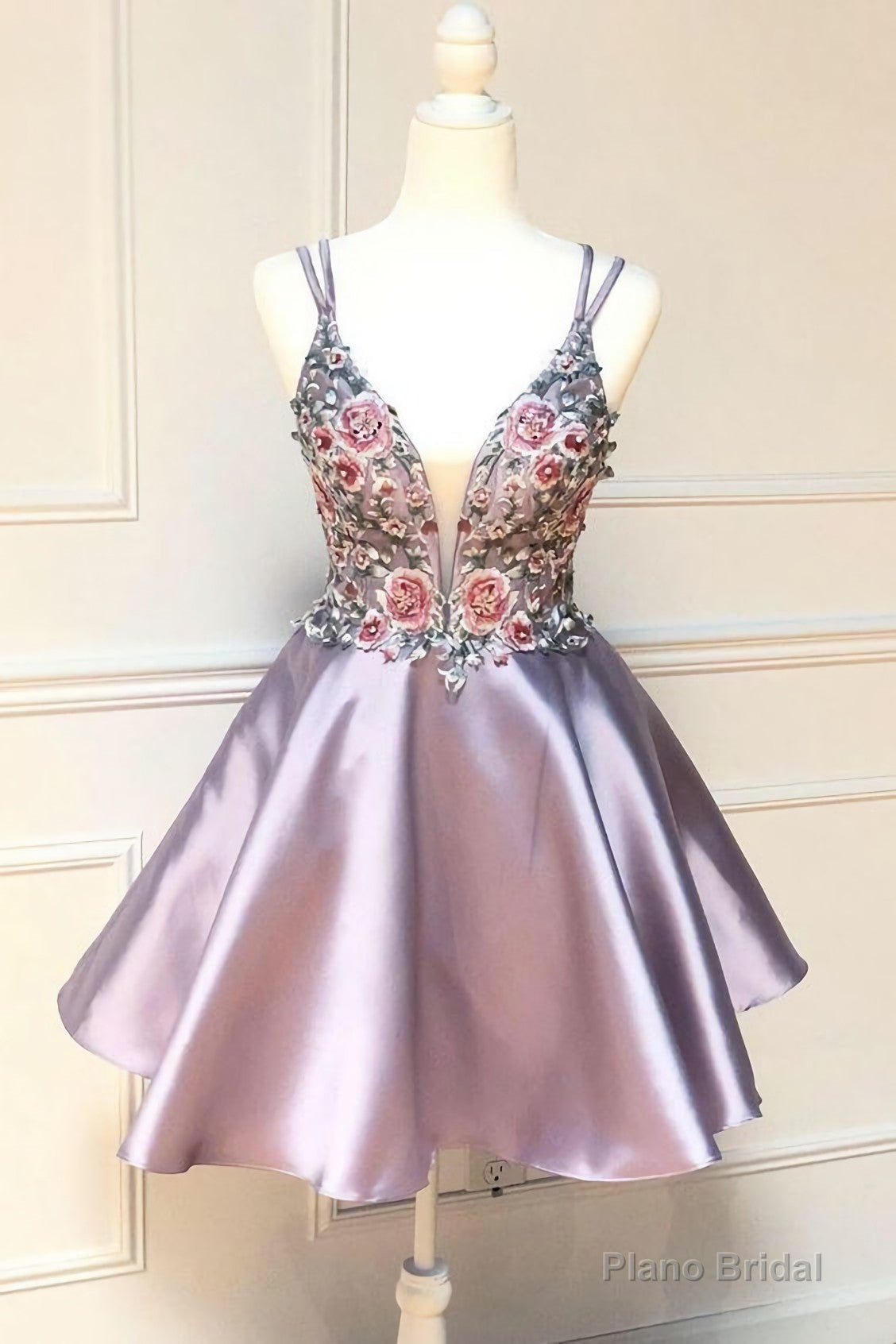 Shot Pink Homecoming Dress, With Floral Embroidery Homecoming Dress 2025 Main image