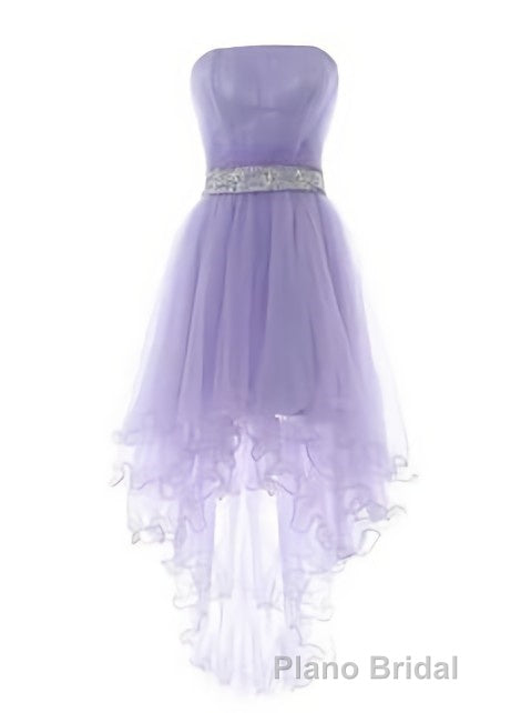 Wine Red Homecoming Dresses, Burgundy High Low Party Dresses with Beadings Secondary image