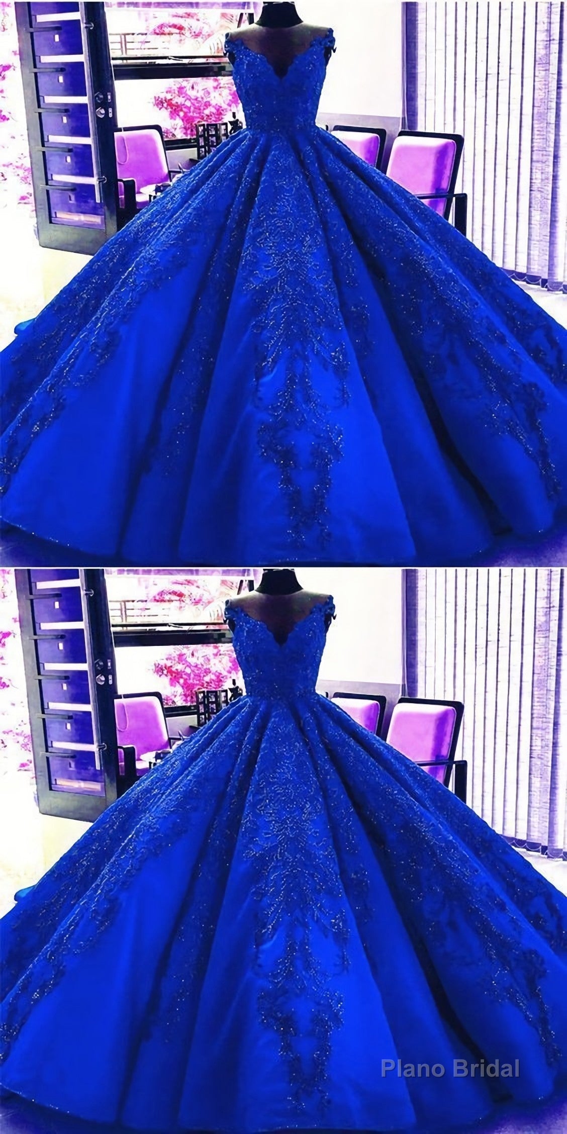 Gorgeous Royal Blue Appliques Beads Quinceanera Dresses, Formal Ball Gown Prom Dress Secondary image
