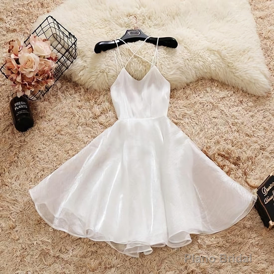 Short Spaghetti Straps Simple Homecoming Dress