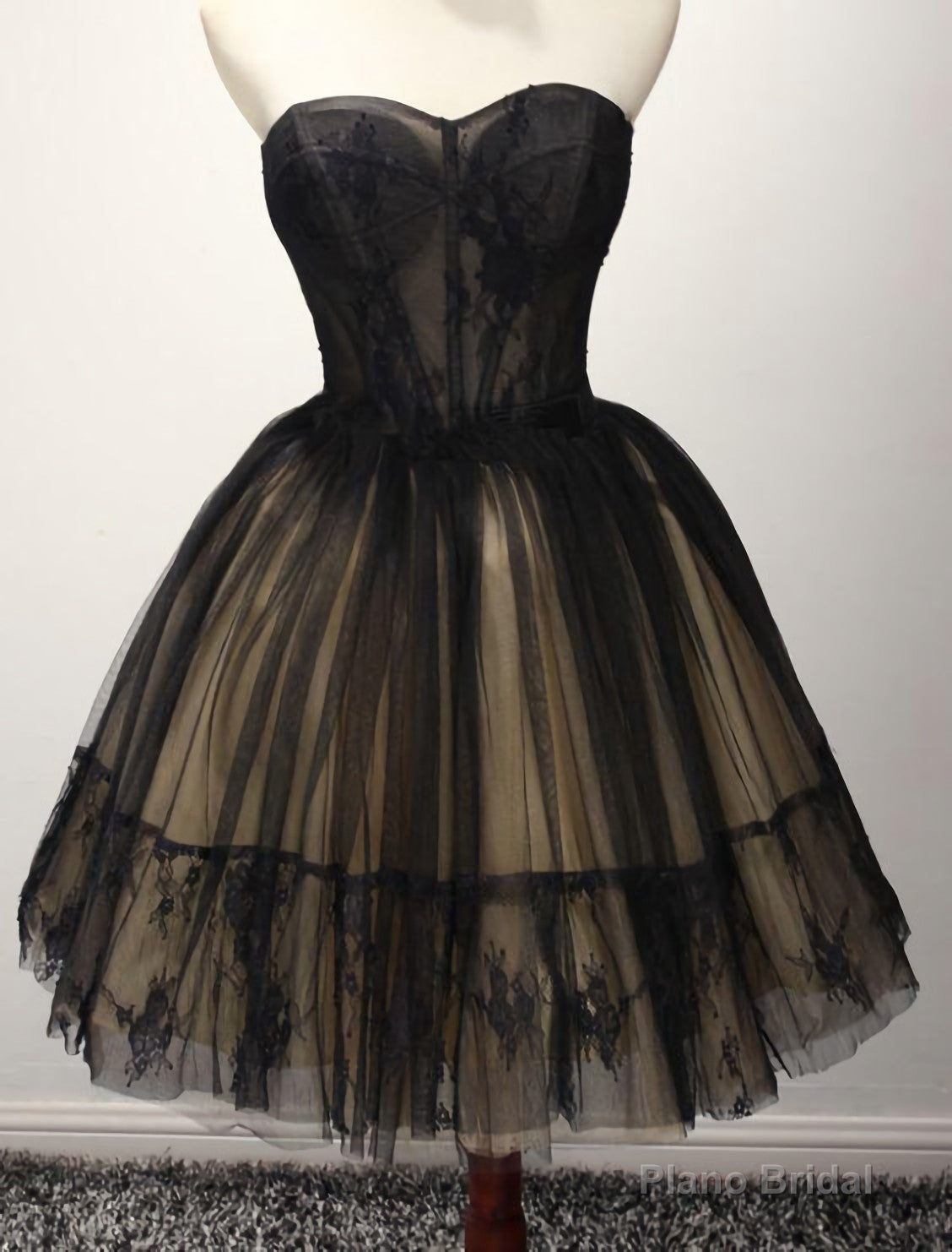Cute Tulle Short Black Ball Gown Sweetheart Dresses, Homecoming Gown