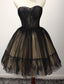 Cute Tulle Short Black Ball Gown Sweetheart Dresses, Homecoming Gown