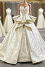 Champagne Ball Gown Embroidery Sweetheart Ruffles Formal Prom Dresses