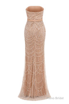 Luxury Pearls Beading Prom Dresses Sweep Train High Neck Zipper Sleeveless Evening Dresses