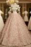 Champagne Pink Off the Shoulder Quinceanera Dresses