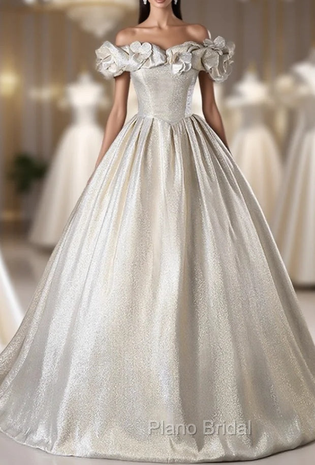 Champagne Satin Long Formal Prom Dresses, Beautiful A-Line Evening Party Dresses Main image