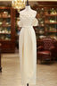 Champagne Satin Strapless Wedding Dresses