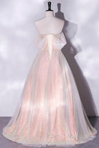 Champagne Sequins Long A-Line Formal Prom Dresses, Off the Shoulder Evening Party Dresses