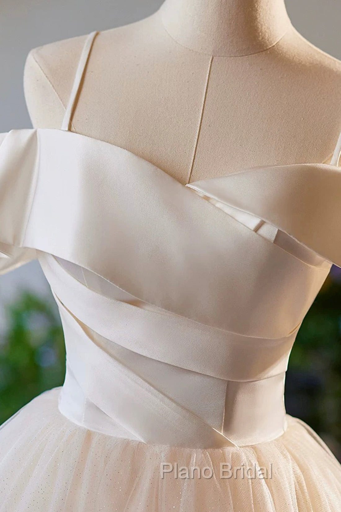 Champagne Spaghetti Straps Knee Length Formal Prom Dresses, A-Line Sleeveless Backless Party Dresses Secondary image