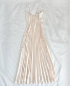 Champagne Spaghetti Straps Long Formal Prom Dresses Pleated Formal Evening Dresses