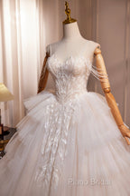 Champagne Sweetheart Layers Princess Dresses, Beautiful Spaghetti Straps Tulle Formal Gown