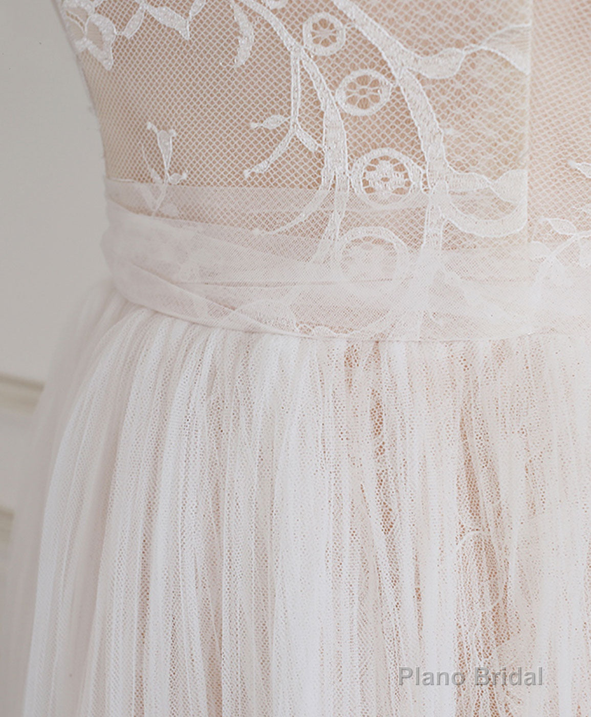 Champagne Sweetheart Tulle Lace Long Prom Dress Lace Evening Dress