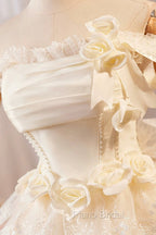 Champagne Tulle Lace Short Formal Prom Dresses Homecoming Dresses, Lovely A-Line Party Dresses