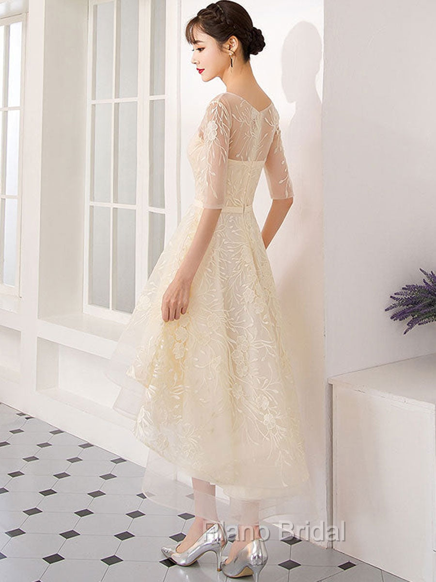 Champagne Tulle Short Formal Prom Dresses, Champagne Homecoming Dresses Secondary image