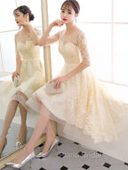 Champagne Tulle Short Formal Prom Dresses, Champagne Homecoming Dresses