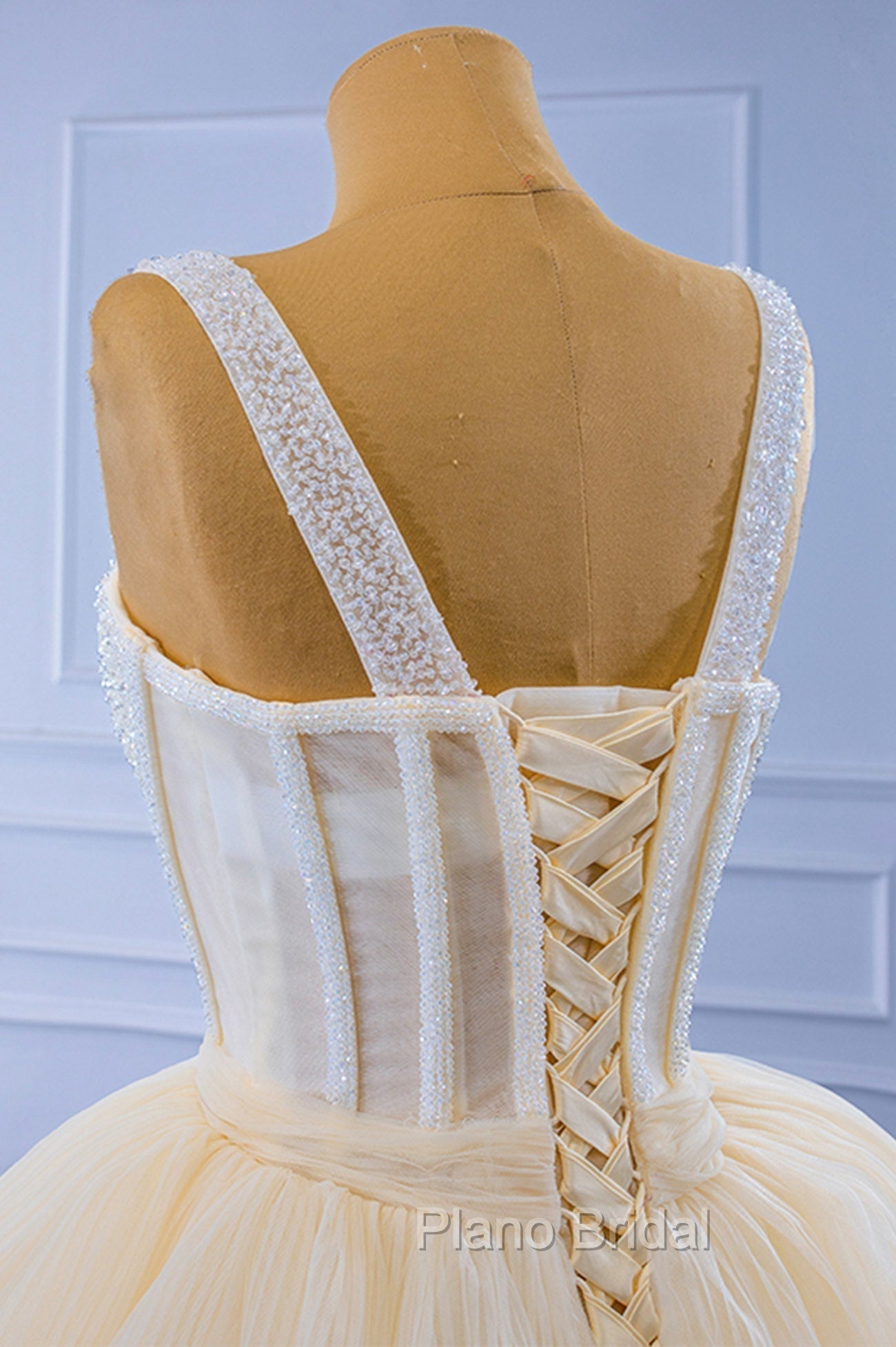 Champagne Tulle Short Formal Prom Dresses with Beaded, A-Line Tea Length Party Dresses